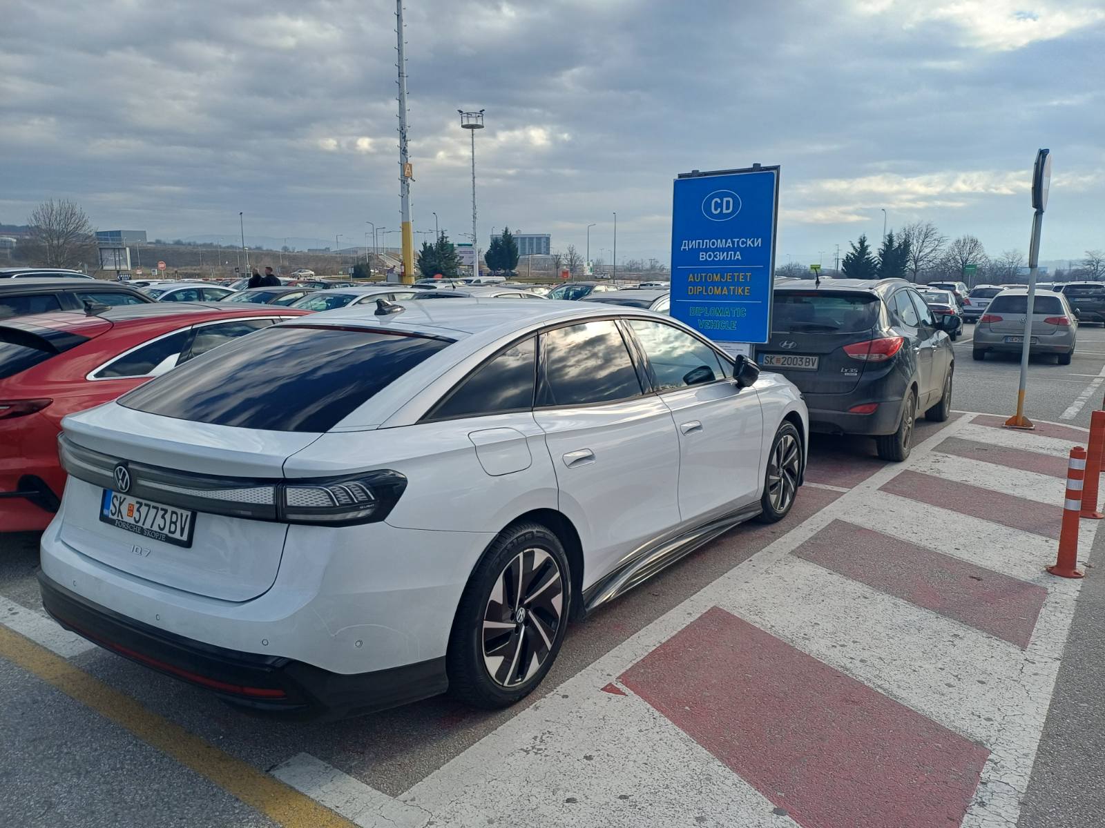 White VW ID.7 electric car